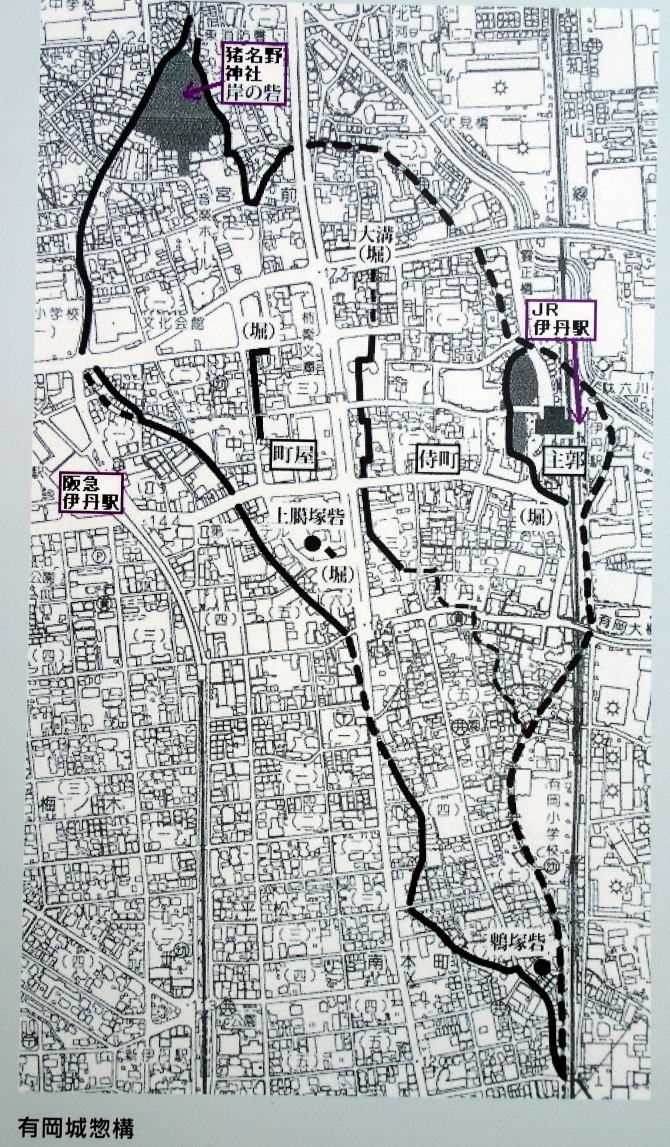 有岡城総構えの縄張り図